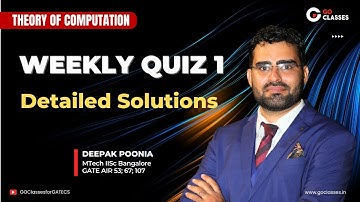 Weekly Quiz 1 Solutions Part 2 - Finite Automata | Theory of Computation | Deepak Poonia