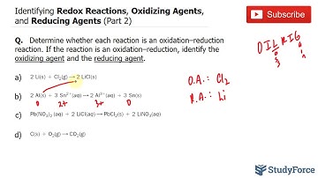 ⚗️ Identifying Redox Reactions, Oxidizing Agents, and Reducing Agents (Part 2)