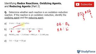 ⚗️ Identifying Redox Reactions, Oxidizing Agents, and Reducing Agents (Part 2)