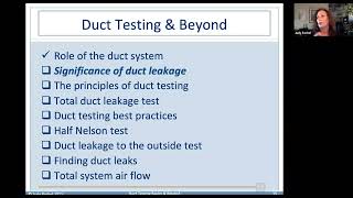 Duct Leakage Testing: Basics & Beyond