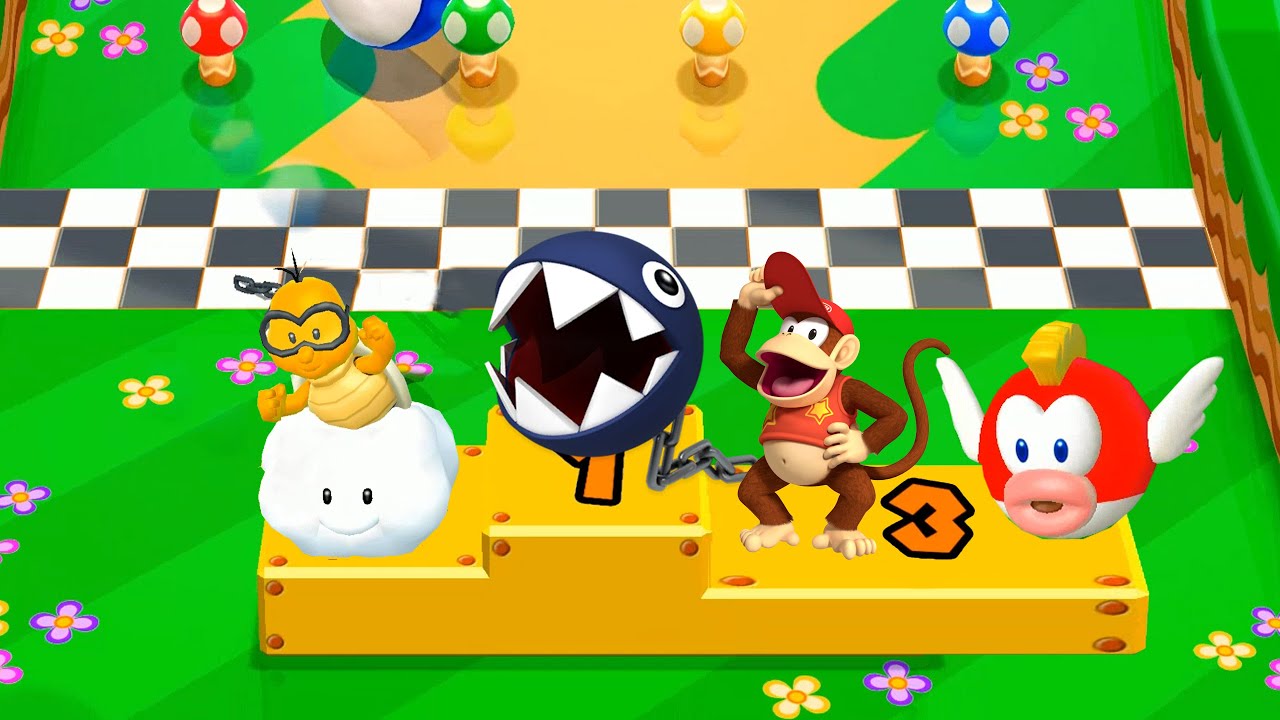 Mario Party 9 Free Play - Lakitu vs Chain Chomp vs Diddy Kong vs Chepchep | MarioGame
