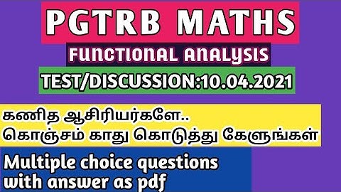 PGTRB MATHS/study materials/functional analysis/questions and answers/pdf
