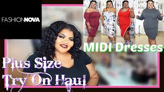 *NEW* MIDI Dresses from Fashion Nova Curve | Plus Size Try On Haul