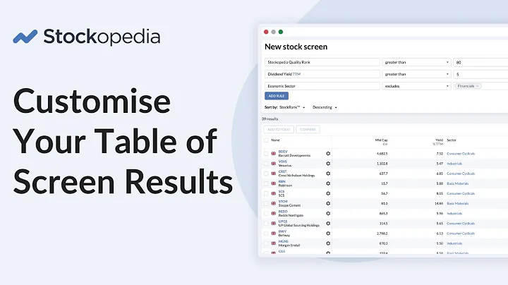 Analyse Your Stock Screen Results With Custom Screening Table Views