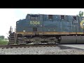 Watch This Grain Train Go From 0 To Notch 8!! CSX G968-30 W/ Conductor C.Hammonds