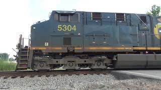 Watch This Grain Train Go From 0 To Notch 8!! CSX G96830 W/ Conductor C.Hammonds