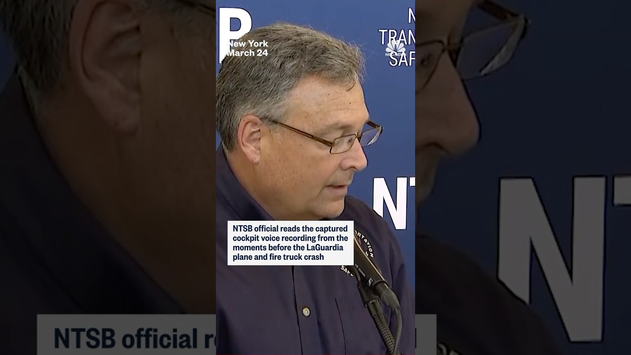 NTSB official reads the captured cockpit voice recording from the moments before the LaGuardia crash