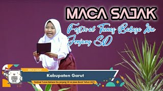 Juara 1 Maca Sajak Putri, Festival Tunas Bahasa Ibu Jenjang SD 2021