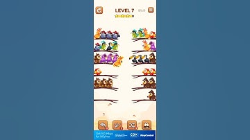 bird sort 2 color puzzle game 🐦 level 7
