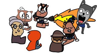 Three Little Pigs Analog Horror Characters play Duck Duck Goose |  3 little pigs analog horror