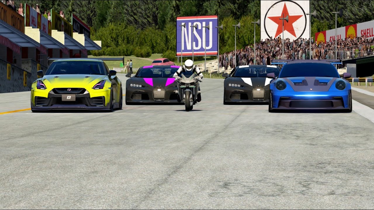 Kawasaki Ninja H2R vs Porsche 911/992 GT3 RS Tuned vs Nissan GT-R