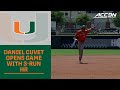 Miami&#39;s Daniel Cuvet Opens The 2024 ACC Baseball Championship With A 3-Run Blast