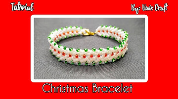 How to Make Christmas Bracelet at Home//Seed Beads Bracelet//Double St. Petersburg Stitch//DIY