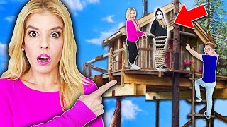 24 Hours inside a TREEHOUSE Escape Room in Real Life! Game Master Spy RZ Twin Trap!