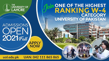 Admissions Open Fall 2021-Lahore Campus (Ranking)