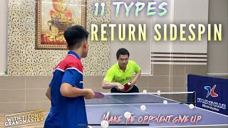 11 types of RETURN SIDESPIN SERVE in Table Tennis | Tips and Tactics