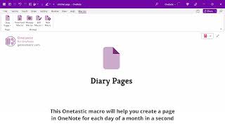 Auto generate pages for a month in OneNote