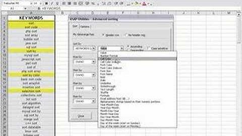 How to sort by color in Excel with ASAP Utilities