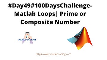 #Day49#100DaysChallenge- Matlab Loops| Prime or Composite Number