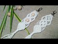 How to make Macrame Keychain. Modern macrame diamond bag clip. Beginner tutorial.