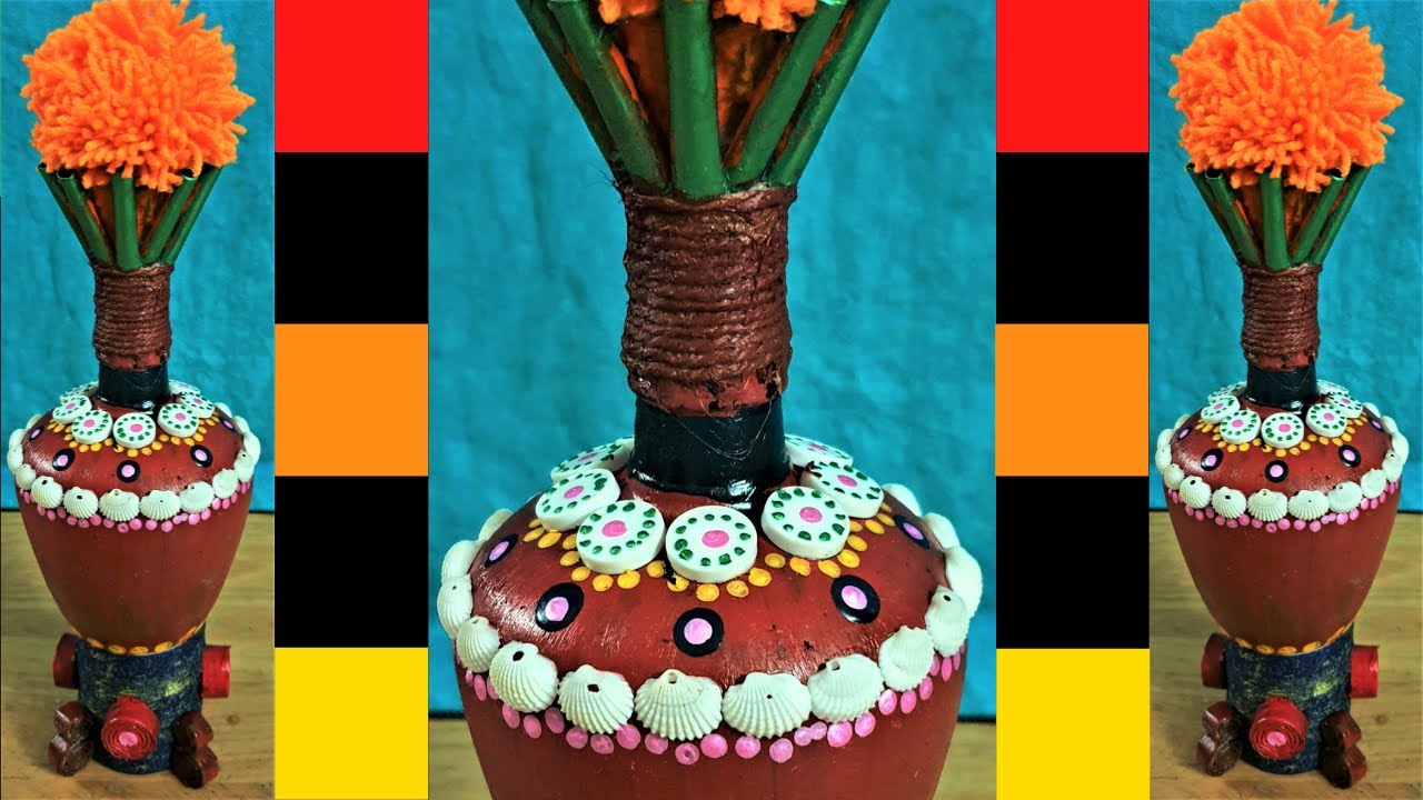 #19 Easy bottle flower pot craft | RR Vlogs | Bottle art | 