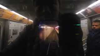 (M) train action at 57th Street-6th Avenue (IND Sixth Avenue Line) (Weekend G.O.)