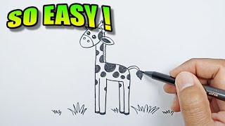 how to draw a giraffe tutorial easy drawings