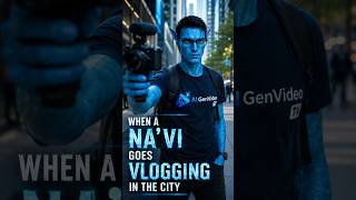 When a Na'vi Goes Vlogging in the City 🔵 | AI GenVideo TV #ai #shorts #aigenerated