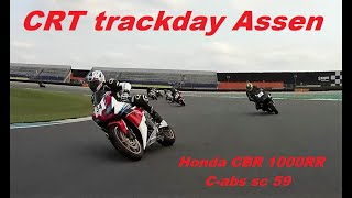 Fun on Assen TT track, CRT with a Honda CBR 1000RR C-abs sc59