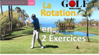 2 exercices pour une meilleure rotation. Cours de golf en ligne avec Renaud Poupard