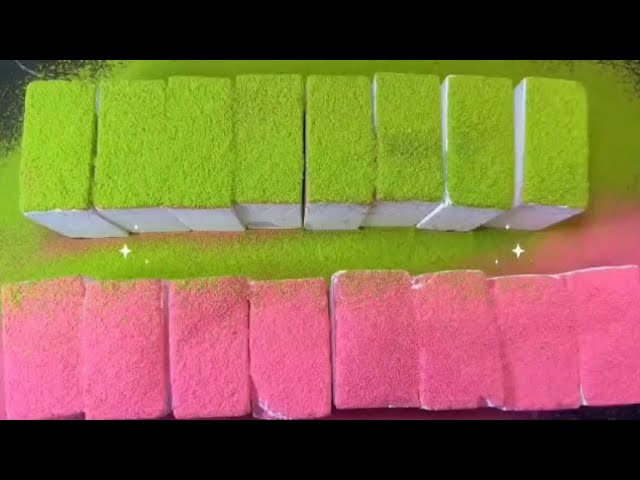 Guess???🤔With Which Colour Fresh Blocks are Covered💚or🩷?Comment Below👇#viral@ASMRgymchalkIndonesia