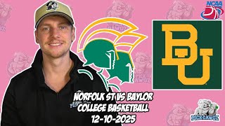 Norfolk State vs Baylor 25 Free College Basketball Picks and Predictions NCAAB Pick