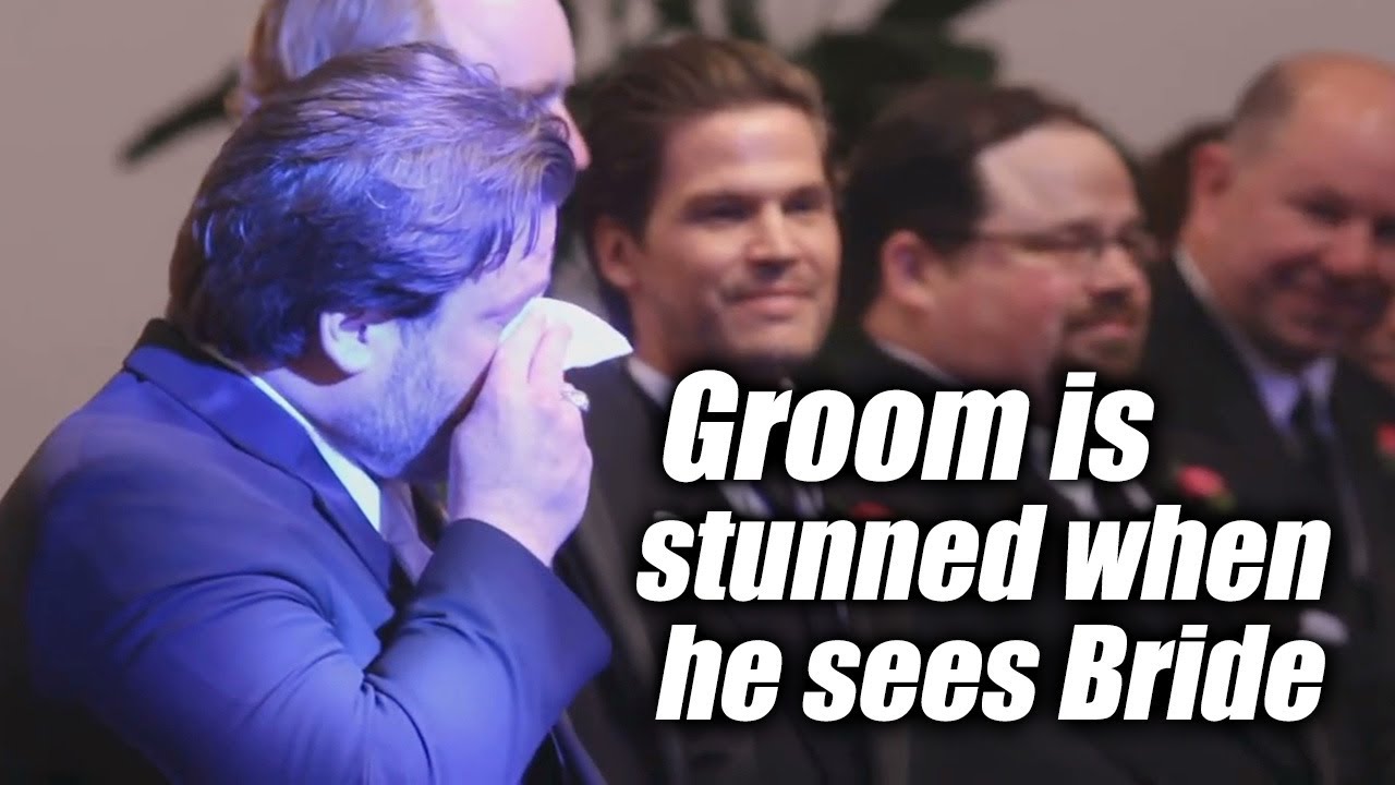 Groom Cries When He Sees The Bride Walk Down The Aisle YouTube groom-cries-when-he-sees-the-bride-walk-down-the-aisle-youtube