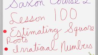 Saxon Course 2 Lesson 100