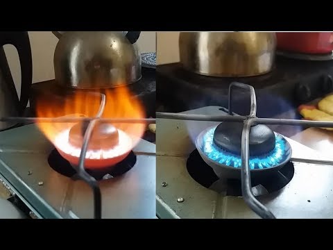 📝 Что делать, если примус горит оранжевым пламенем.