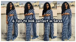 6 Tips to Look Perfect in Saree | Draping Tips | nayalooks | Navya Varma