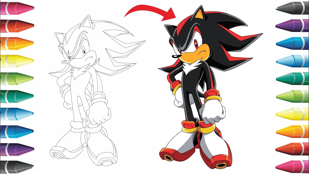 How to Draw Shadow The Hedgehog from Sonic Easy Step and Coloring PART ...