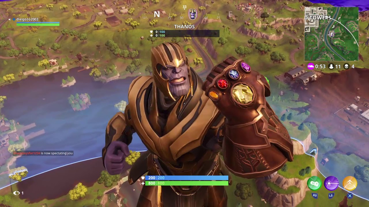 Playing as THANOS in Fortnite Battle Royale! - YouTube