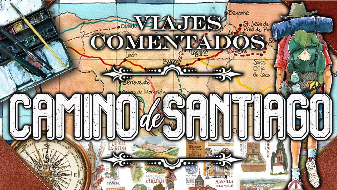 Camino de Santiago cuaderno de viajes ilustrado etapa a etapa en acuarela. Travel sketchbook