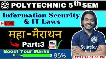Information Security & IT Laws | One Shot Marathon | Part-3 |  Revision with Important Questions