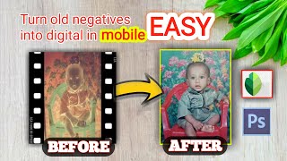 Convert old negatives into digital photos in minutes very easy in mobile | snapseed | Photoshop screenshot 3