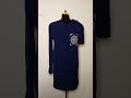 blue long length kaftan with embroidered pocket