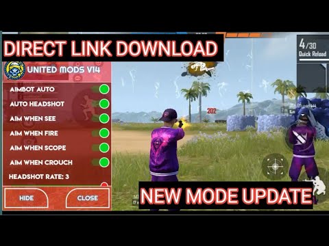 Direct download United Mods V5, Free Fire New Hack Mod Menu United Mods  V5, Ob31 Update, AutoHeadshot Hack, Rank Work