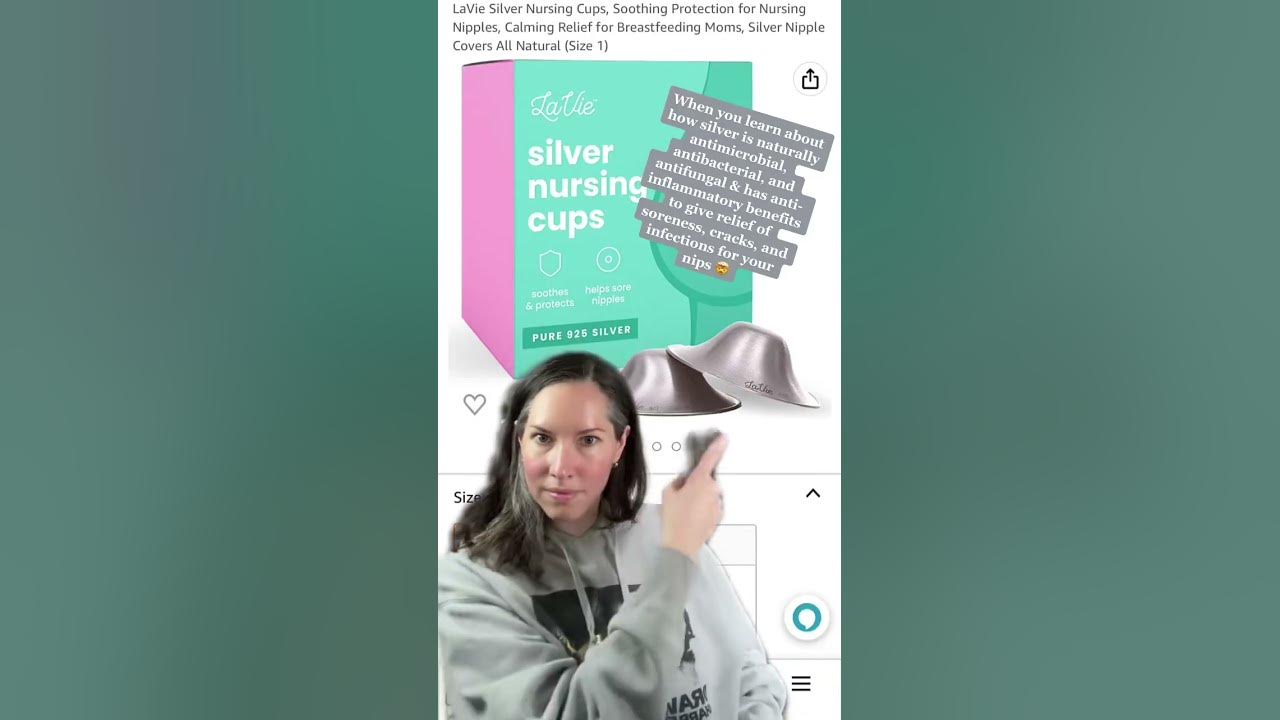 LaVie lactation-friendly silver nursing cups for breastfeeding