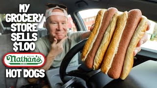 My first $1 grocery store hot dog | Nathan's Famous Hot Dogs at JewelOsco