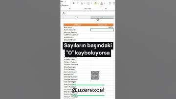 Excelde sayıların başına sıfır ekleme