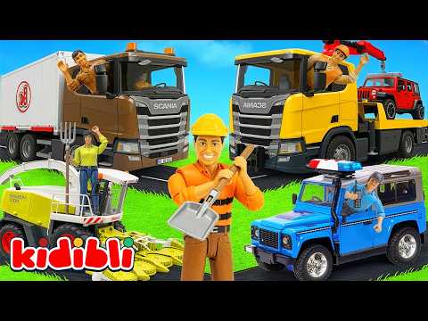 Adivinhe o Caminhão e a Profissão! 🚒🚛 Jogo divertido para crianças | Desenhos animados | Kidibli