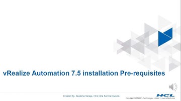 vRealize Automation 7.5 - Installation Pre-Requisites