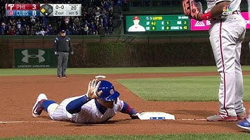 PHI@CHC: Baez lines a two-run triple to right field