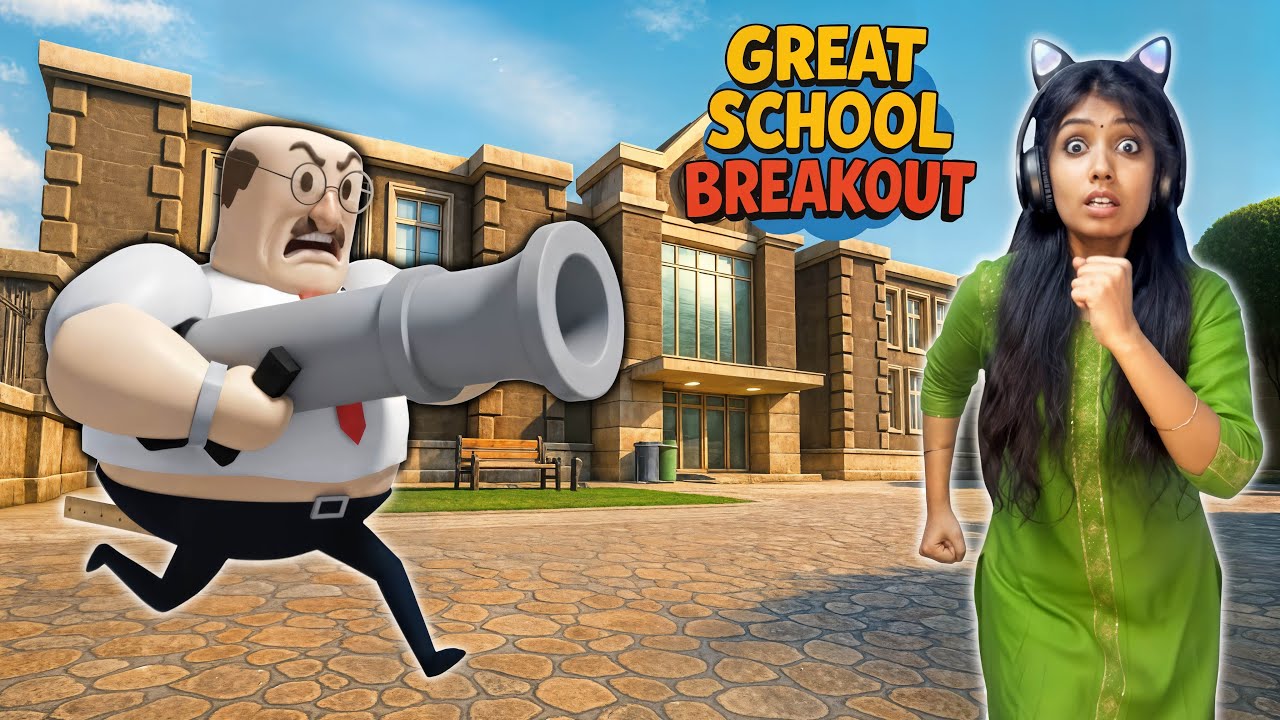 Escape in GREAT SCHOOL BREAKOUT On Roblox Obby !